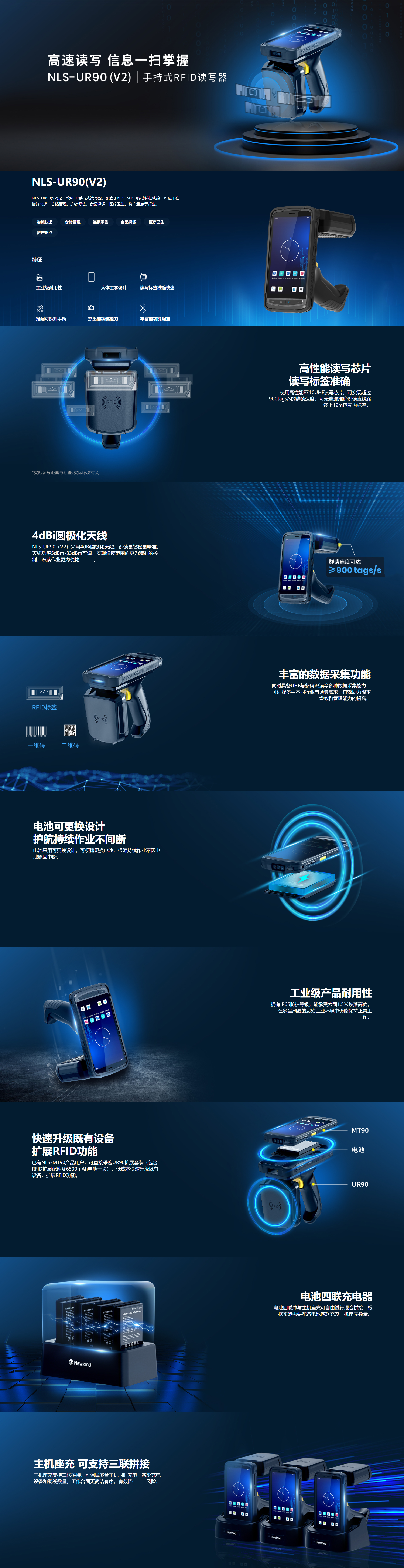 新大陆NLS-UR90(V2)手持式RFID数据采集器